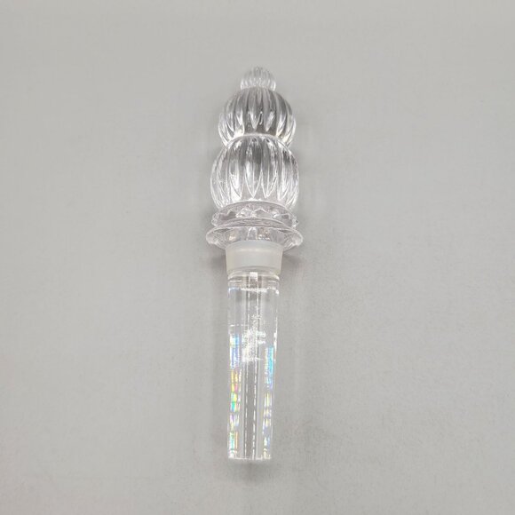 Mikasa Monterey Bottle Stopper Austrian Crystal Clear Glass Ribbed Tiered - Picture 4 of 6